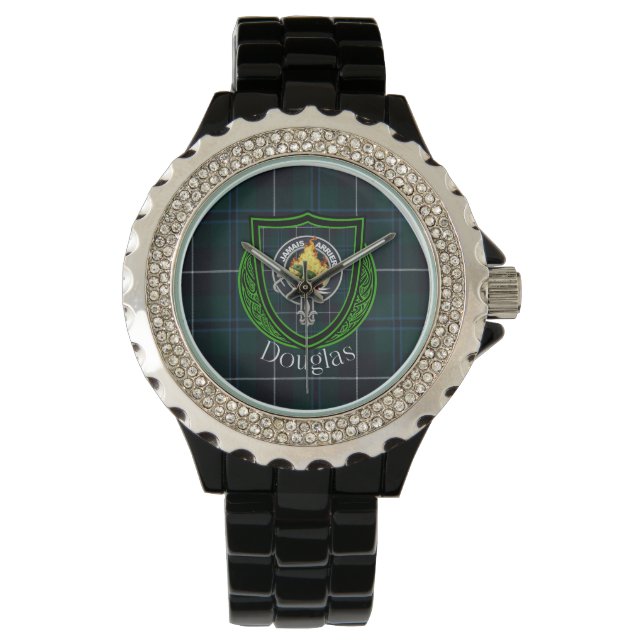 Douglas Scottish Clan Tartan & Crest Armbandsur (Framsida)