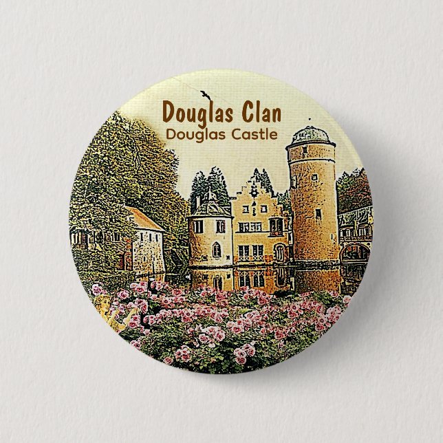 Douglas Scottish Klans Douglas Castle Button Knapp (Framsida)