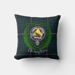 Douglas skotska klan tartan och vapen kudde