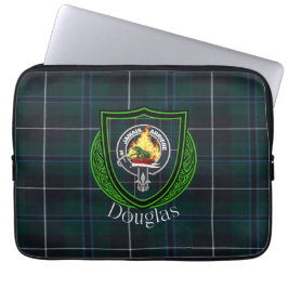 Douglas skotska klan tartan och vapensköld laptop fodral