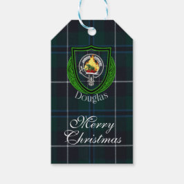 Douglas skotska klan tartan & vapensköld presentetikett