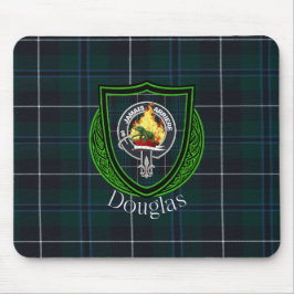 Douglas skotska klans tartan och vapensköld musmatta