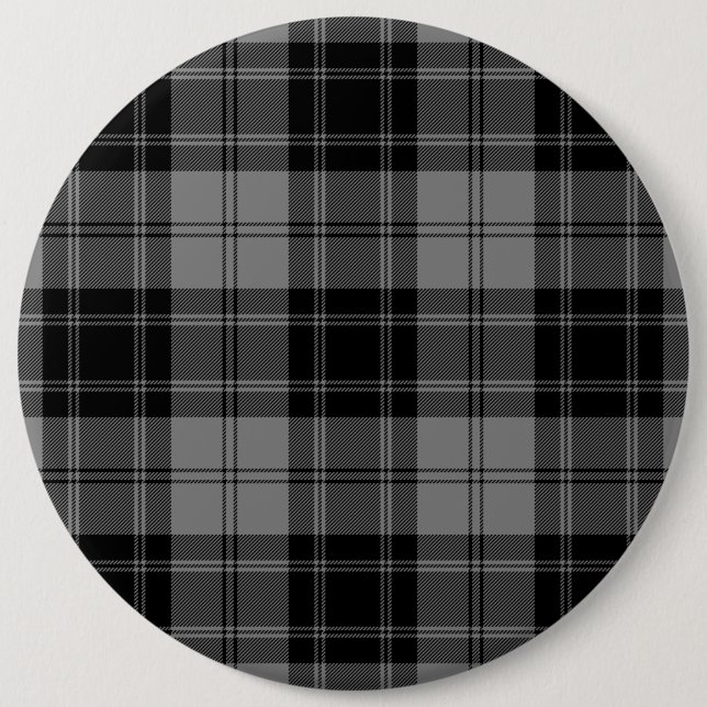 Douglas tartan Black grått plaid Knapp (Framsida)
