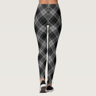 Douglas tartan Black grått plaid Leggings