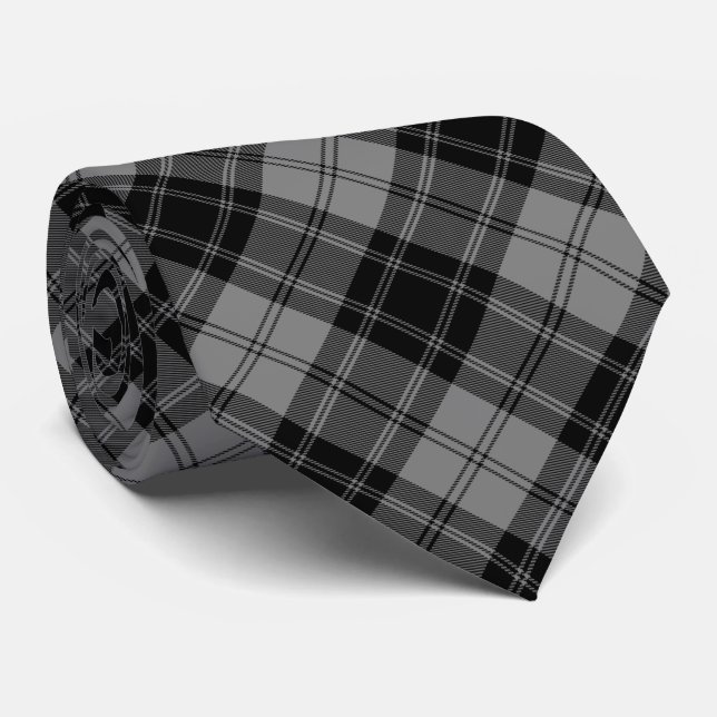 Douglas tartan Black grått plaid Slips (Rullad)
