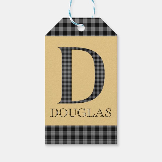 Douglas Tartan Monogram D Presentetikett (Framsidan)