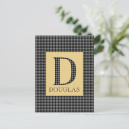 Douglas Tartan Monogram D Vykort
