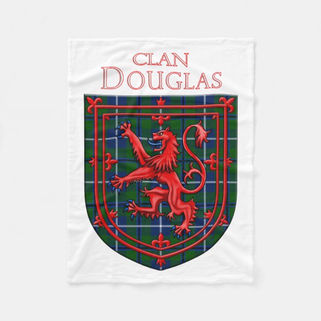 Douglas Tartan Scottish Play Lejonare Rampant Fleecefilt (Framsidan)