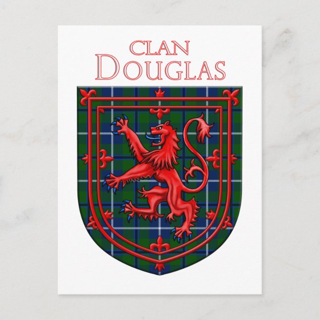 Douglas Tartan skotsk randig lejonuppror Vykort (Framsida)