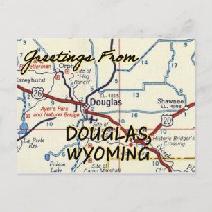 Douglas Wyoming Vintage Karta Vykort