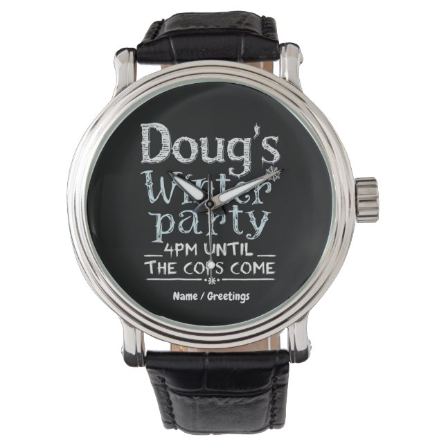 Dougs Vinterfest, 15 februari, 16:00 Roligt Armbandsur (Framsida)