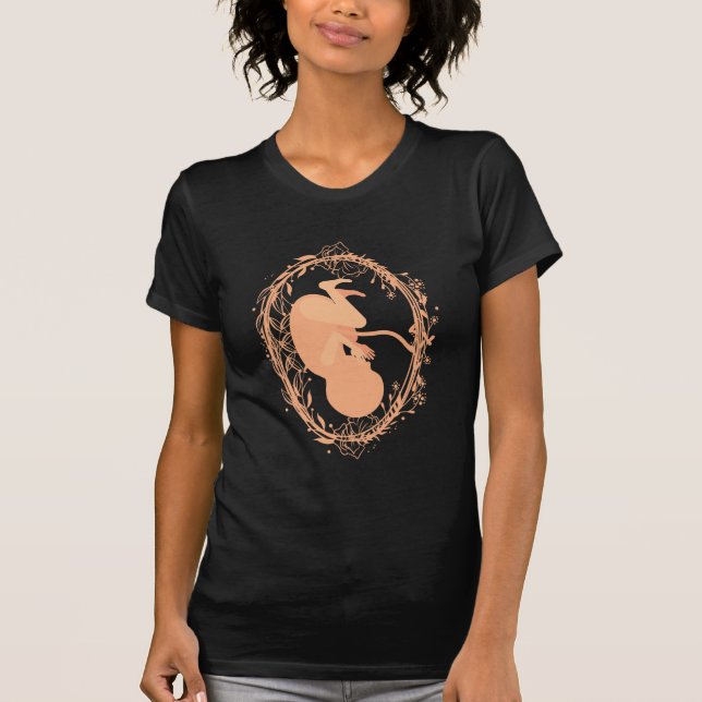 Doula Baby Gravid Blommigt Doula Midfru Birgit T Shirt (Framsida)
