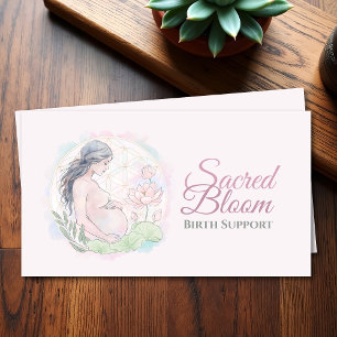 Doula - Birth Coach - Flower of life - lotus Visitkort
