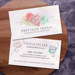 Doula - Birth Coach - Midfru - Line Art Visitkort