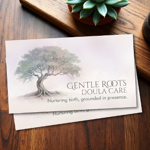 Doula - Birth Coach - Midfru - Roted Oak Träd Visitkort
