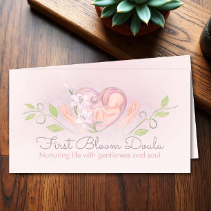 Doula - Birth Coach - Midfru - Watercolor Art Visitkort