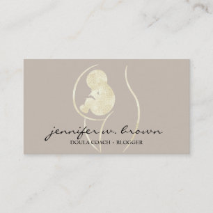 Doula Birth Coach Pregant Guld Baby Newborn Visitkort