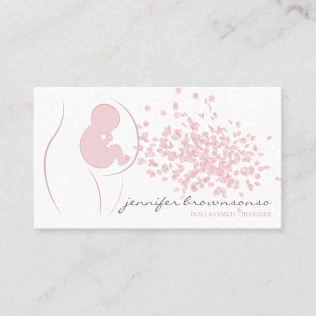 Doula Birth Coach Pregnant Simple Rosa Visitkort (Framsida)
