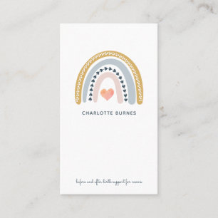 Doula Birth Coach Watercolor Rainbow Visitkort