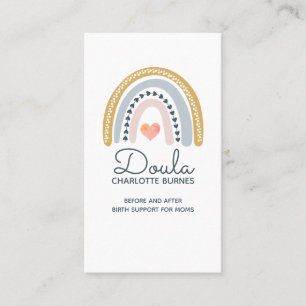 Doula Birth Coach Watercolor Rainbow Visitkort