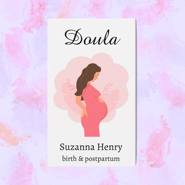 Doula Birth Post partum Rosa Gravid Visitkort (Skapare uppladdad)