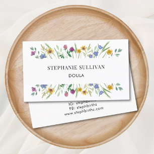 Doula Blommigt Visitkort