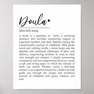 Doula Definition, Doula Gift, närvarande för Doula Poster