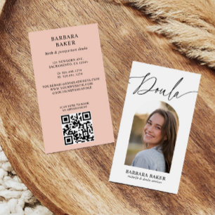 Doula för förlossning och eftervård Foto Ark QR-KO Visitkort
