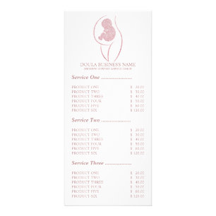 Doula för graviditetsjuksköterska med rosa rodnad reklamkort