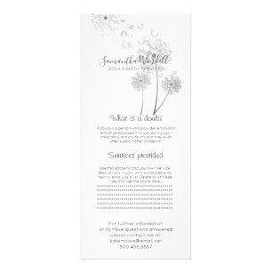 Doula Förlossning Barnmorska Illustrerade Blommor Reklamkort