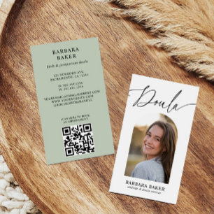 Doula förlossning postpartum fotokod SAGE Visitkort