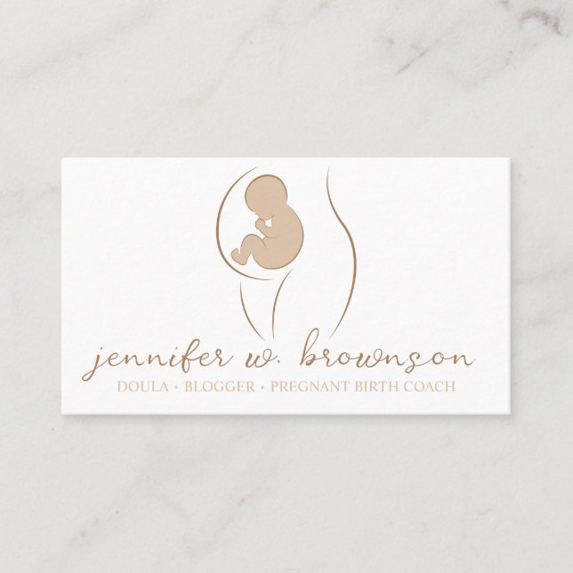 Doula Förlossningscoach Design med Gravid och Bebi Visitkort (Framsida)