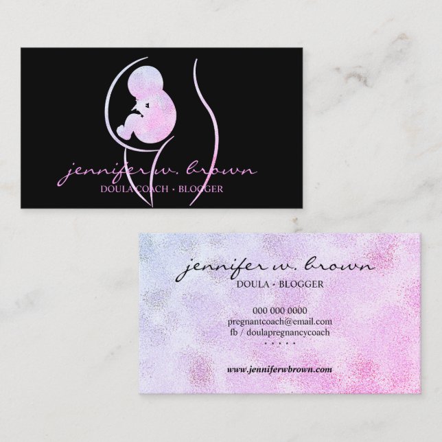 Doula förlossningscoachstöd visitkort (Fram/baksida)