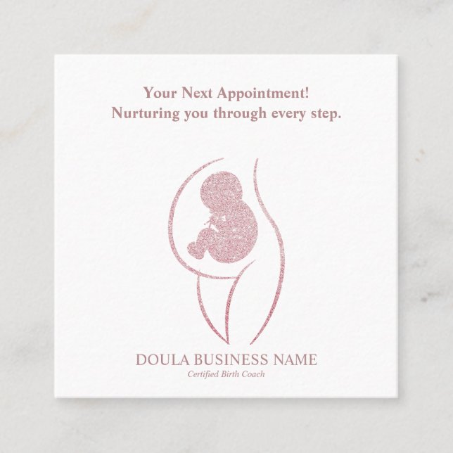 Doula Graviditet Minimalist Mor Bebis Tidsbeställning Kort (Framsida)