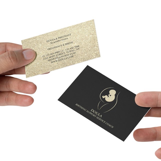 Doula Graviditetsjuksköterska Barnmorska Förlossni Visitkort (Doula Pregnancy Nurse Midwife Birth Coach gold Business Card)