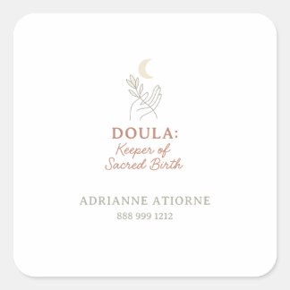 Doula Keeper of Helig Birth Citate namn-klistermär Fyrkantigt Klistermärke