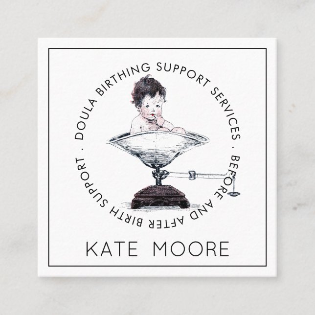 Doula Mid Maka Birth Services Fyrkantigt Visitkort (Framsida)
