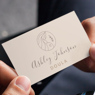 Doula Midfru Birth Coach Elegant Bohemian Boho Visitkort