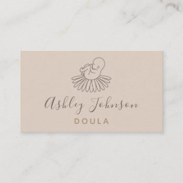 Doula Midfru Birth Coach Elegant Boho Blommigt Bab Visitkort