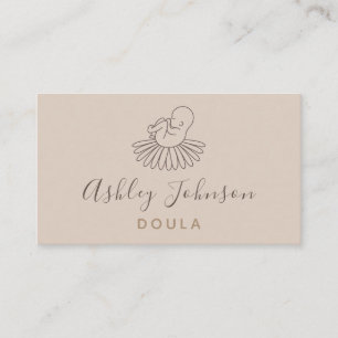 Doula Midfru Birth Coach Elegant Boho Blommigt Bab Visitkort