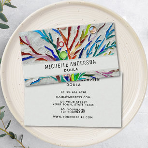 Doula Midfru Birthing Coach Colorful Visitkort