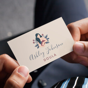 Doula Midfru Birthing Coach Elegant Bohemian Boho Visitkort