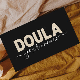 Doula Midfru Neutralt Beige Pastel Brown Minimal Visitkort