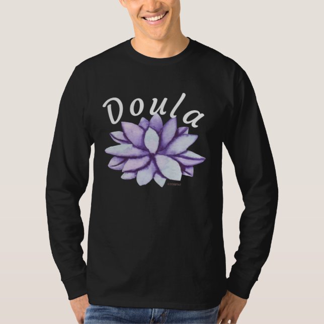 Doula Peaceful Lotus Midwife Birthing Support Birt T Shirt (Framsida)