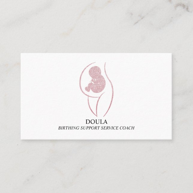 Doula Pregnancy Nurse Midwife Birth Coach Glitter Visitkort (Framsida)