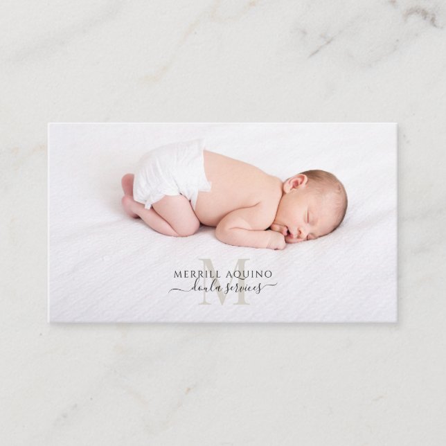 Doula Services Baby Photo Visitkort (Framsida)