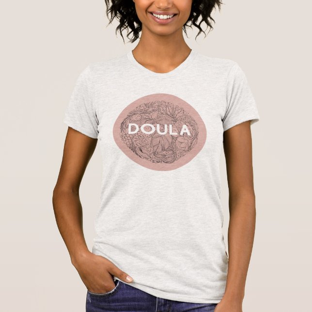 Doula Shirt med botanisk konst T (Framsida)