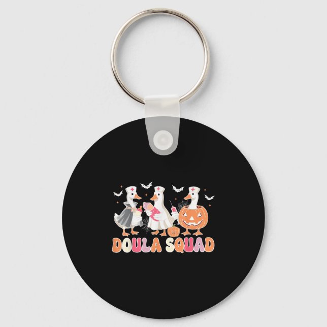 Doula Squad Goose Spooky Halloween Lactation Consu Nyckelring (Framsida)