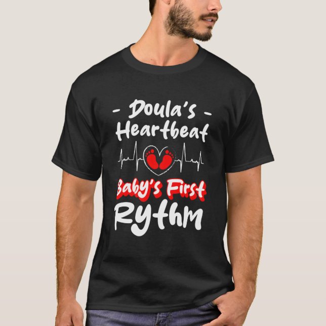 Doulas Heartslag Babys Fist Rythm Midfru T Shirt (Framsida)