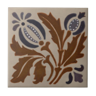 Doulton Lambeth Nouveau Barbotine Antique Repro Kakelplatta